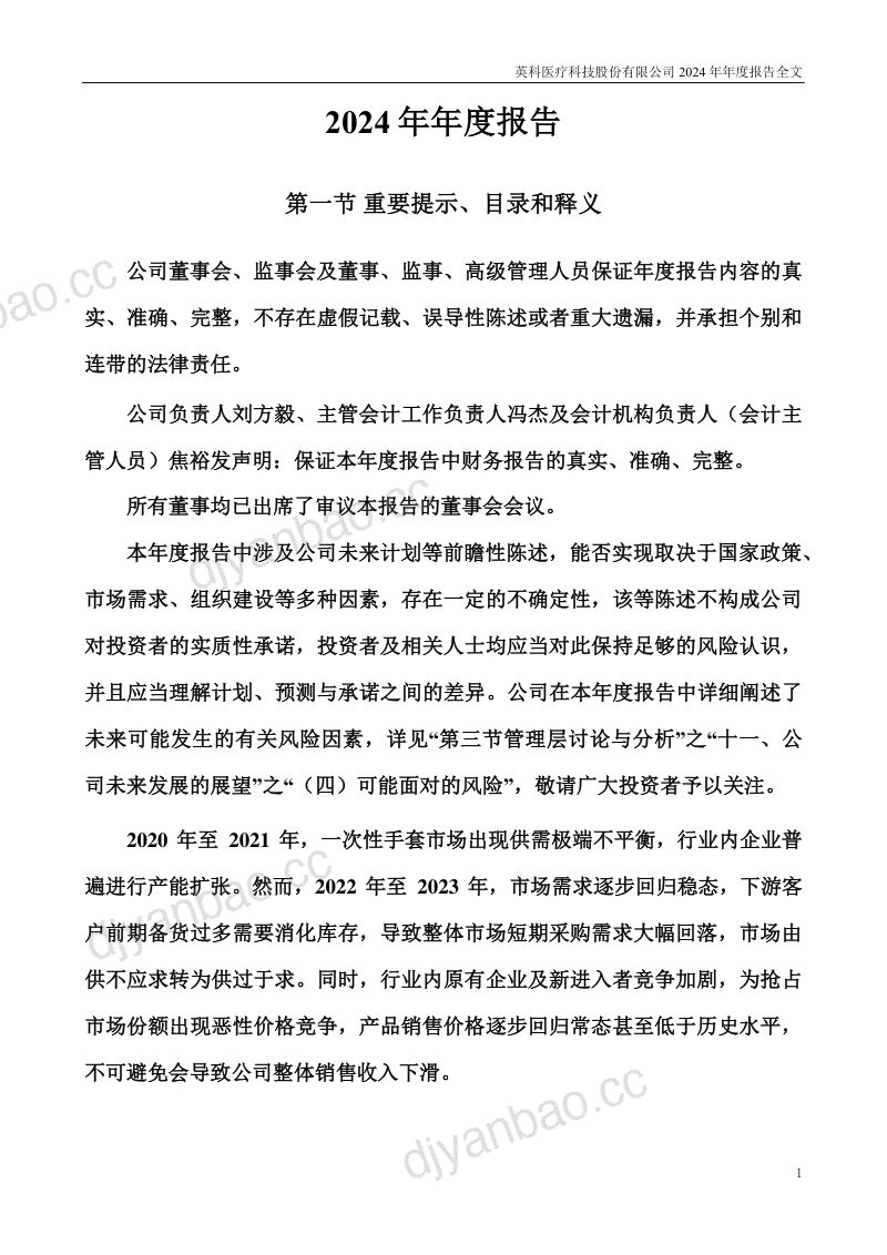 英科医疗:2024年年度报告 第2页