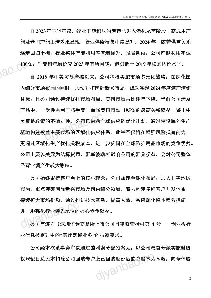 英科医疗:2024年年度报告 第3页