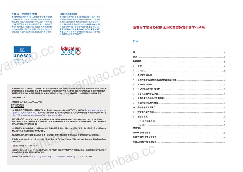UNESCO2024重塑拉丁美洲及加勒比地区高等教育的数字化格局研究报告 第2页