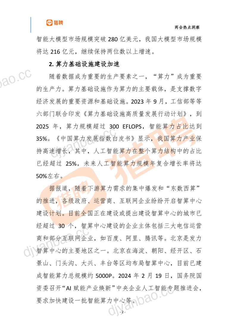 智联招聘2024两会热点洞察全面发展人工智能 第2页