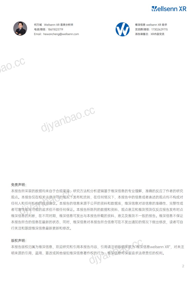 维深2023年XR显示屏幕系列研究报告开篇通往沉浸之路 第2页