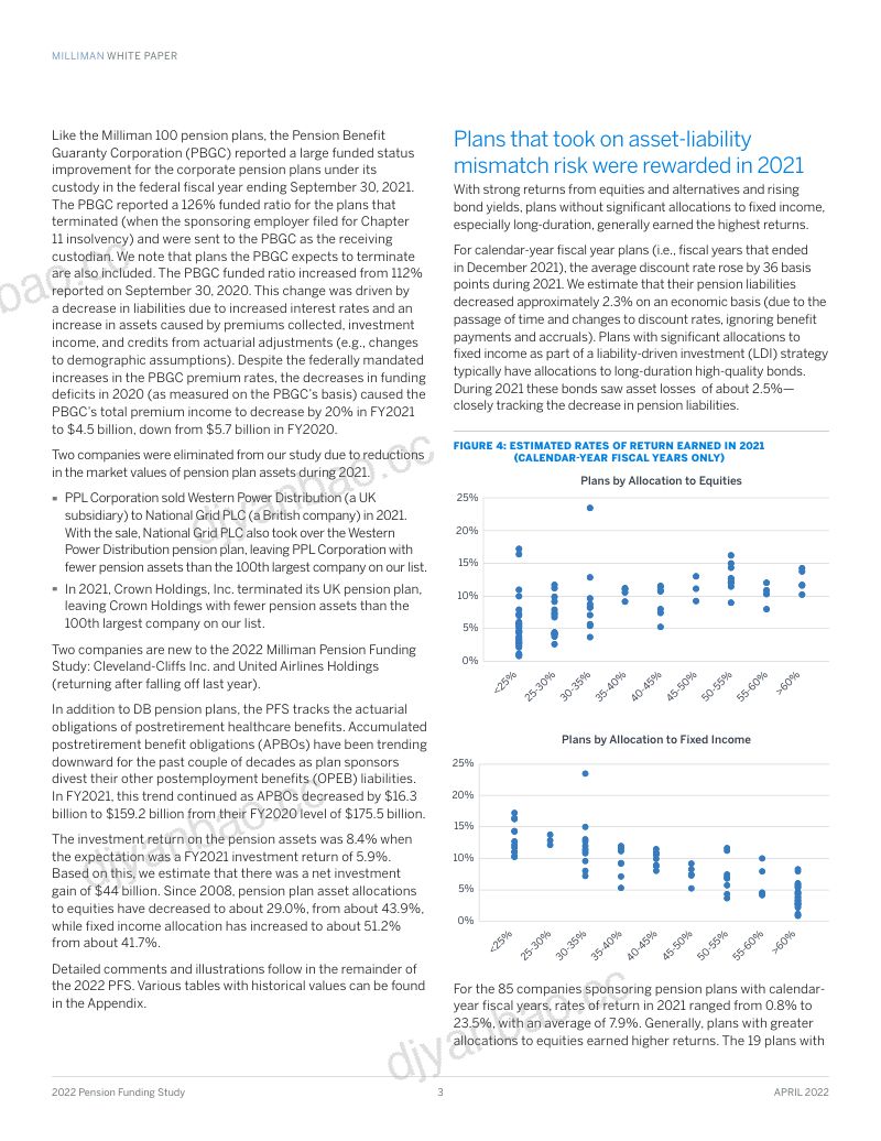 Milliman2022年企业养老金基金研究报告英文版 第3页