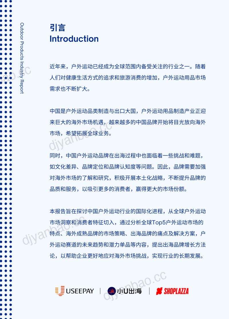 店匠科技小U出海2023户外运动全球DTC市场报告 第2页