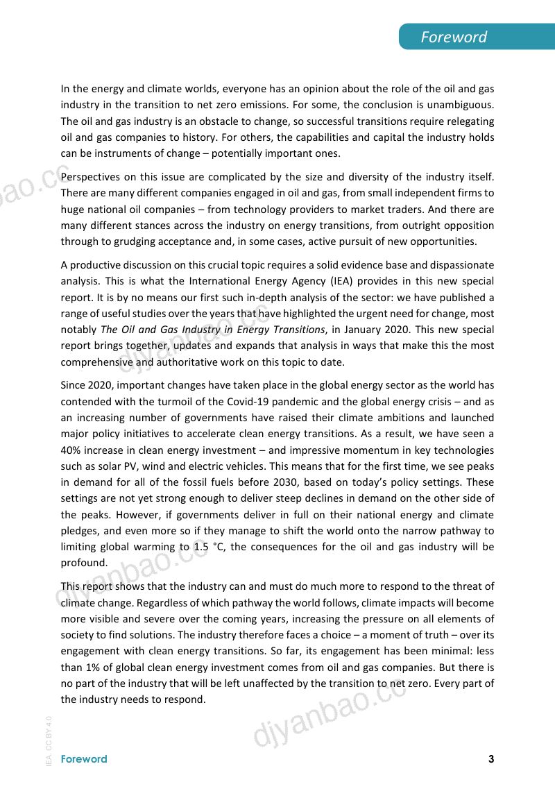 国际能源署2023年石油和天然气行业的净零转型研究报告英文版 第3页
