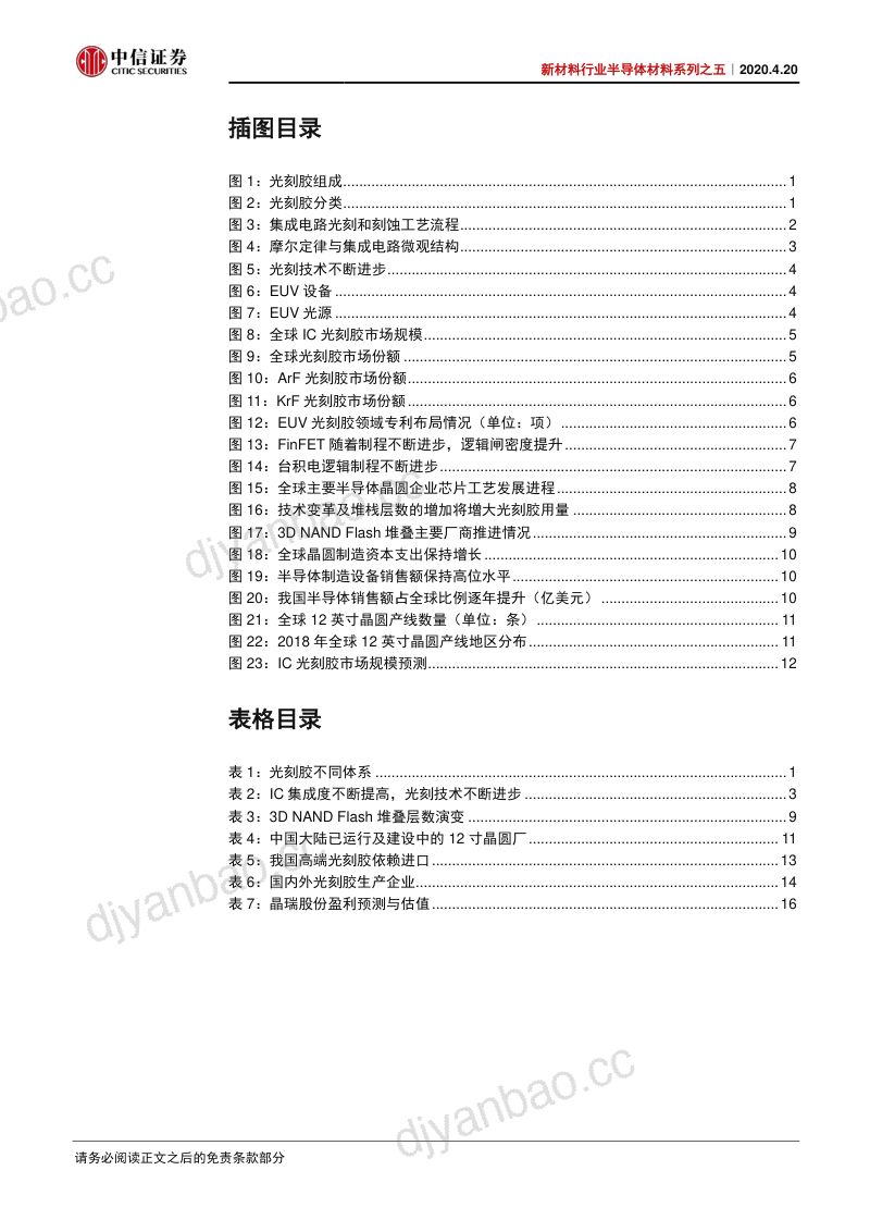 研报新材料行业半导体材料系列之五技术壁垒高企IC光刻胶国产化静待曙光- 第3页
