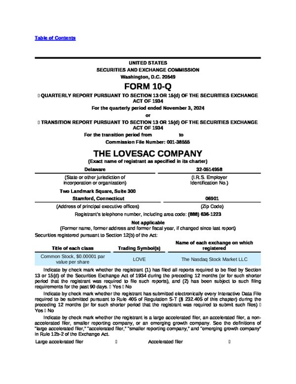 The Lovesac Co 2024 年年度报告