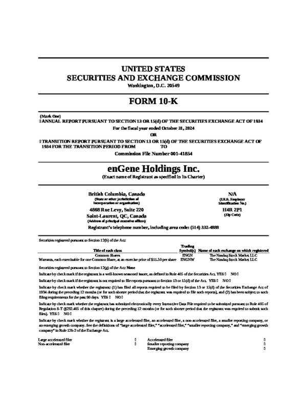 enGene Holdings Inc-A 2023年度报告