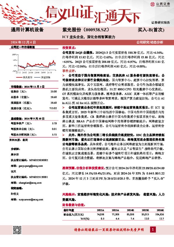 ICT龙头企业,深化全栈智算能力