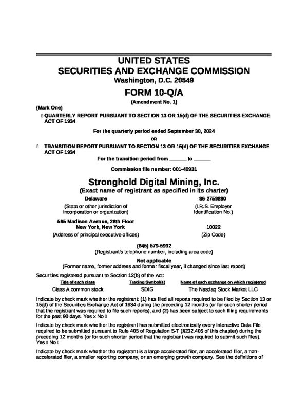 要塞 Digital Mining Inc - A 2024 年年度报告