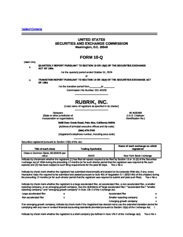 Rubrik Inc - A 2024 年年度报告