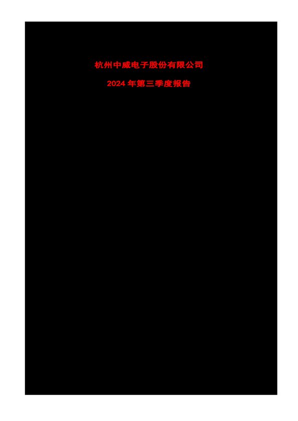 中威电子：2024年三季度报告