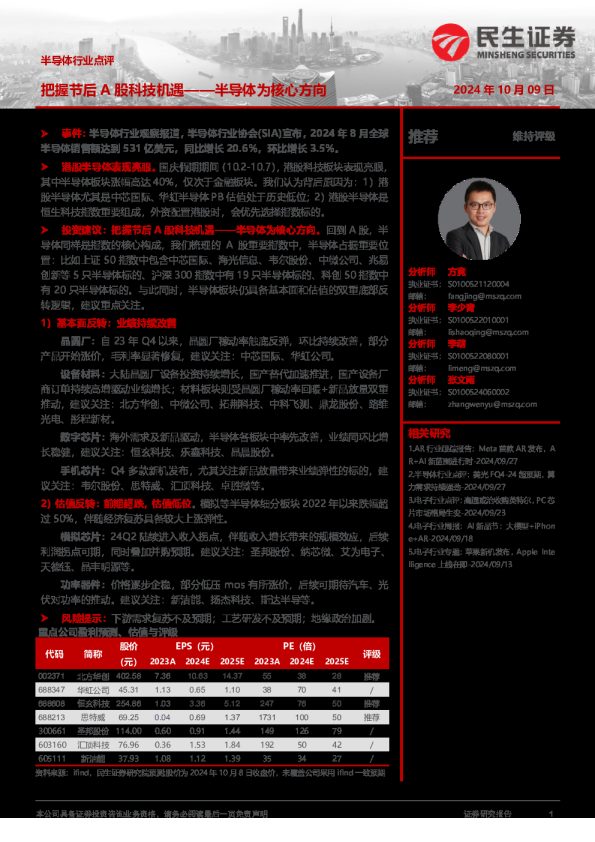 半导体为核心方向:把握节后A股科技机遇