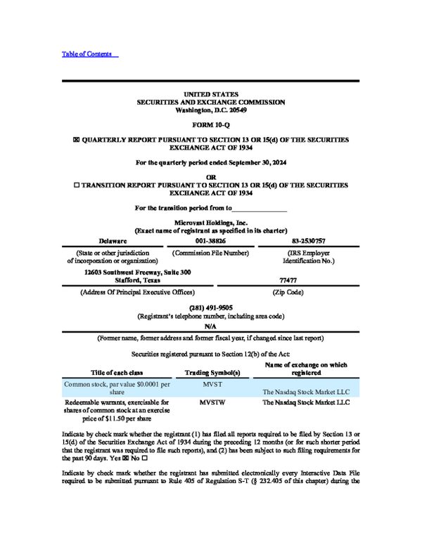 Microvast Holdings, Inc. 2024 年年度报告