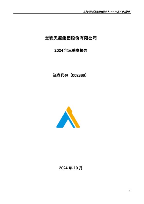 天原股份:2024年三季度报告