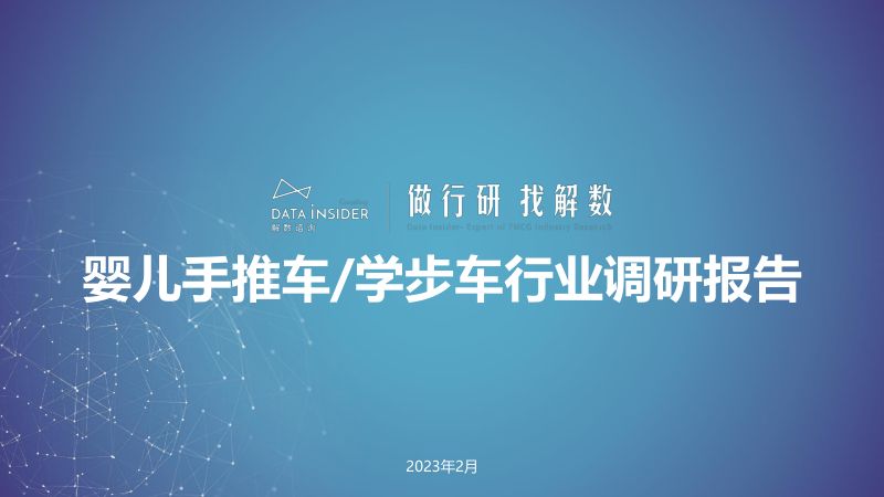解数咨询婴儿手推车学步车行业调研报告