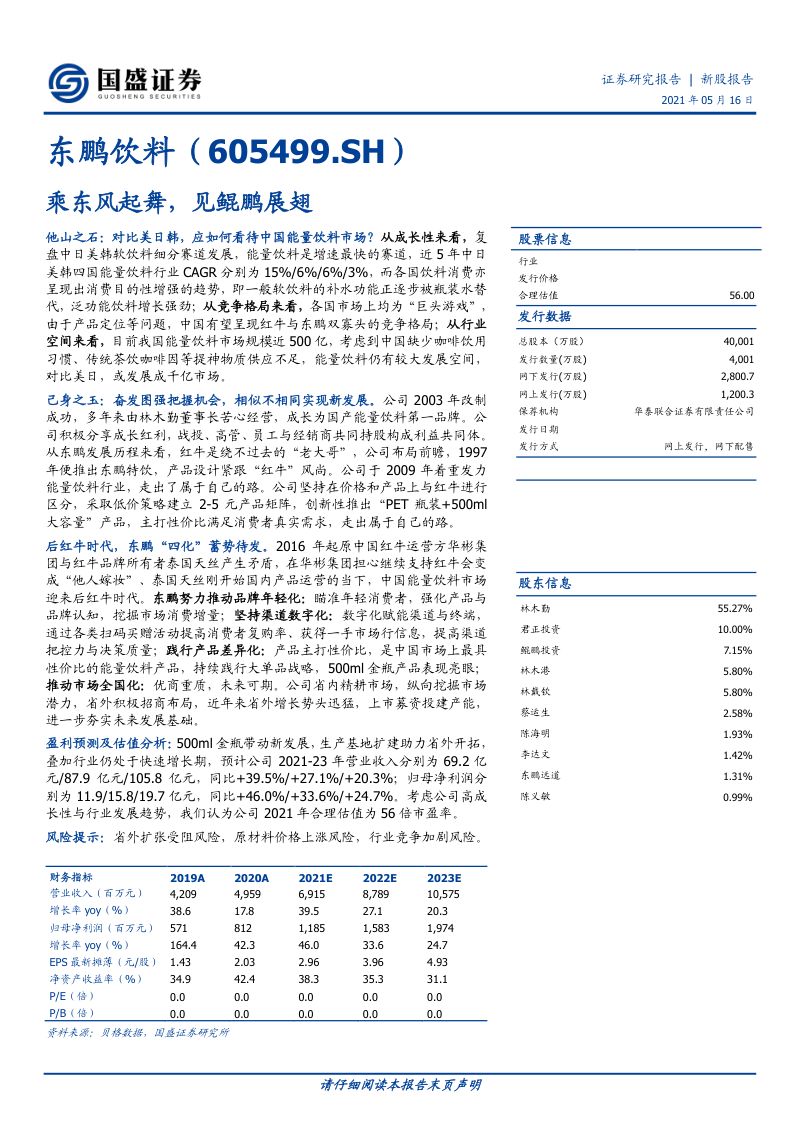 公司研究东鹏饮料-乘东风起舞见鲲鹏展翅-