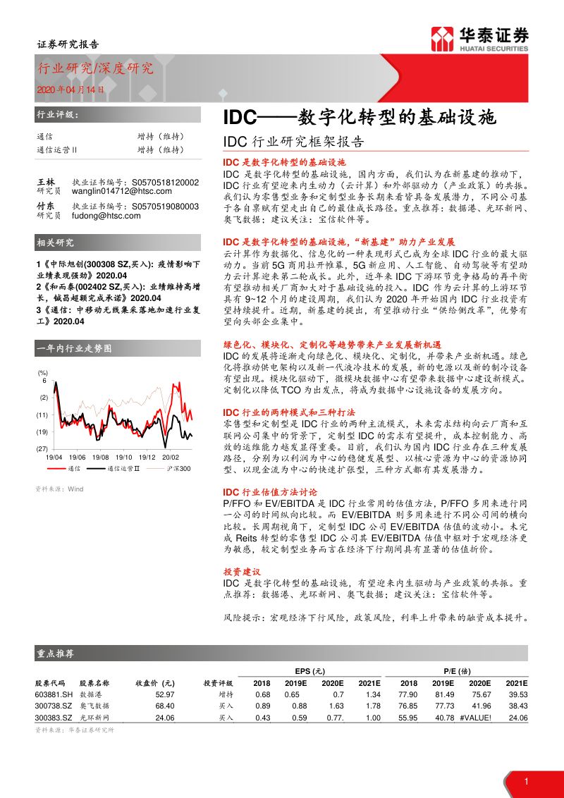研报IDC行业研究框架报告IDC数字化转型的基础设施-