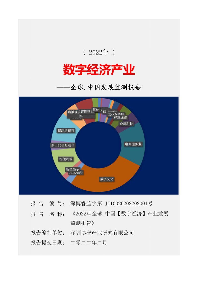 深圳博睿:全球&中国数字经济产业发展监测报告(2022)