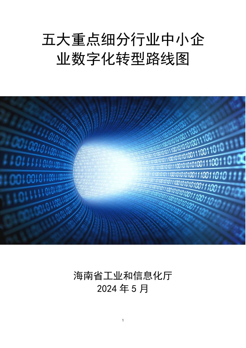 海南省工业和信息化厅:2024五大重点细分行业中小企业数字化转型路线图(77页)