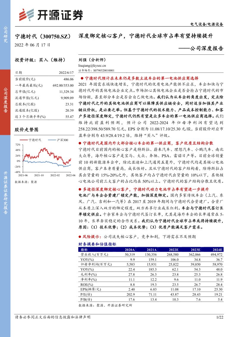 宁德时代-公司深度报告深度绑定核心客户宁德时代全球市占率有望持续提升-