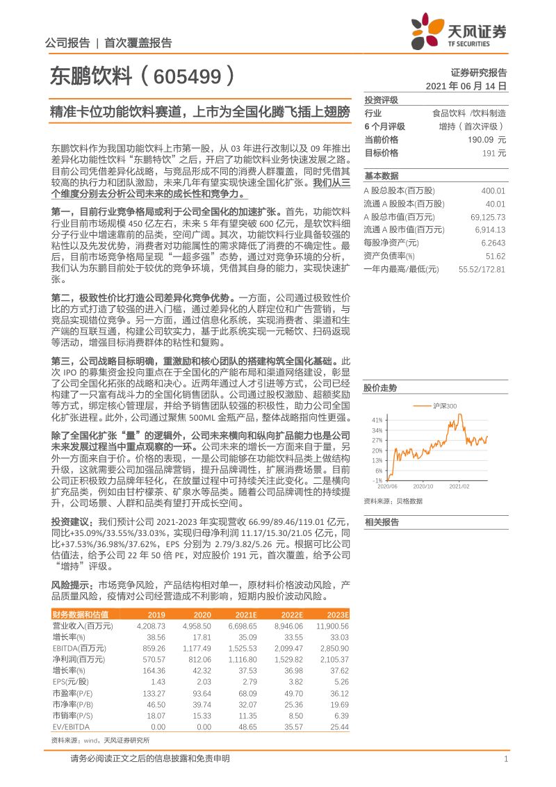 公司研究东鹏饮料-精准卡位功能饮料赛道上市为全国化腾飞插上翅膀-