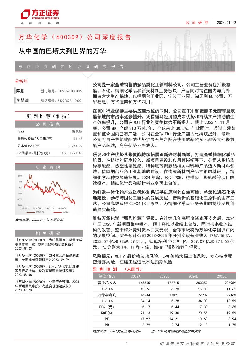 万华化学-公司深度报告从中国的巴斯夫到世界的万华-