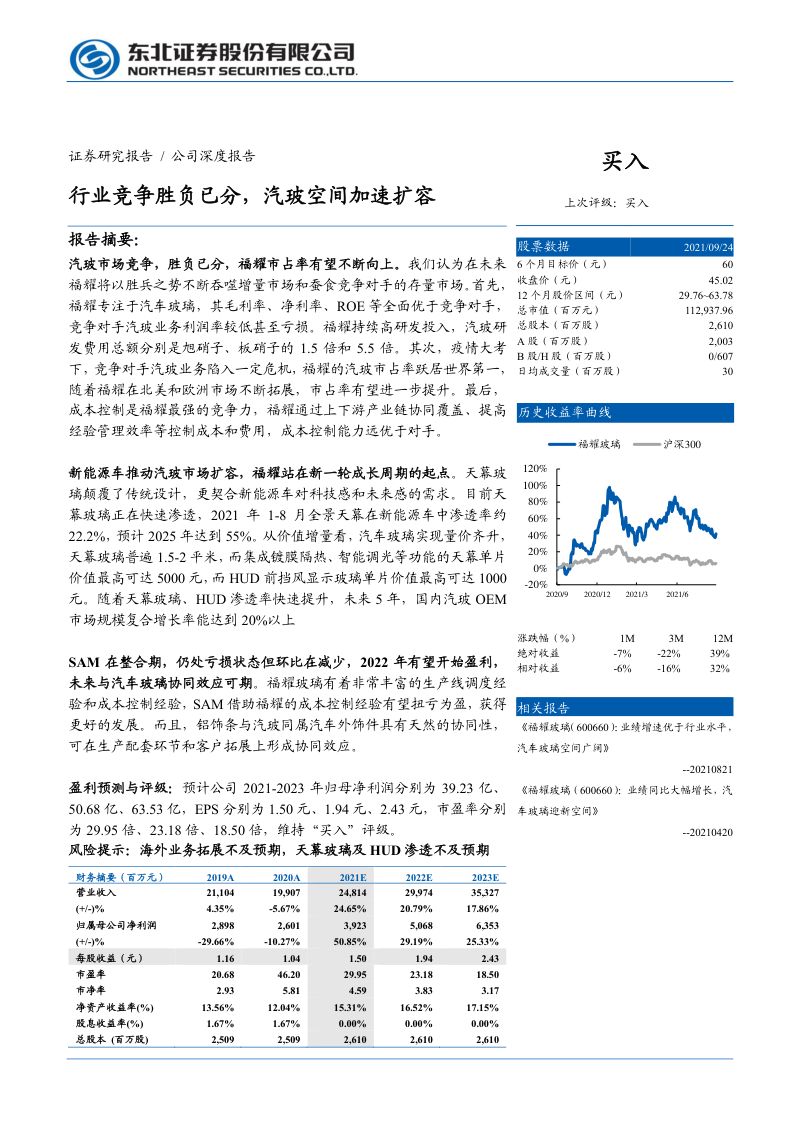 福耀玻璃-行业竞争胜负已分汽玻空间加速扩容-