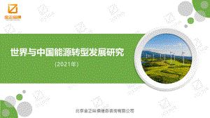 金正纵横:2021世界与中国能源转型发展研究报告(119页)