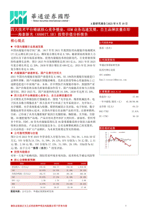 海泰新光-公司投资价值分析报告：四大技术平台铸就核心竞争壁垒ODM业务迅速发展自主品牌放量在即-230919（29页）