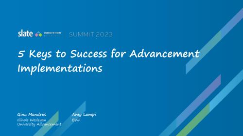 Keys to Success for Advancement 实施.ppsx