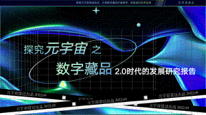 元宇宙雷达:2022数字藏品2.0时代发展研究报告(33页)