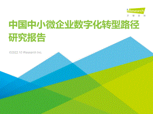 2022年中国中小微企业数字化转型路径研究报告（39页）