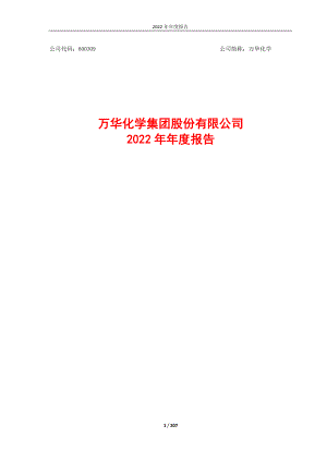 万华化学集团股份有限公司2022年年度报告(207页)