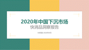 58同镇：2020年中国下沉市场快消品洞察报告（31页）