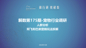 解数咨询：宠物行业调研人群分析：阿飞和巴弟营销玩法拆解（62页）
