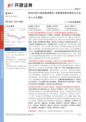 基础化工行业深度报告：欧洲天然气危机愈演愈烈有望推动国内部分化工品步入上行周期-220905（36页）