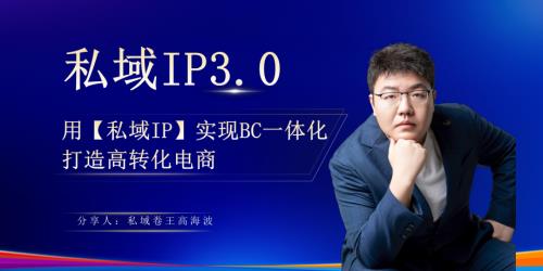 高海波-私域IP3.0：用【私域IP】实现BC一体化打造高转化电商