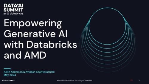 利用 Databricks 和 AMD 为生成式 AI 提供支持