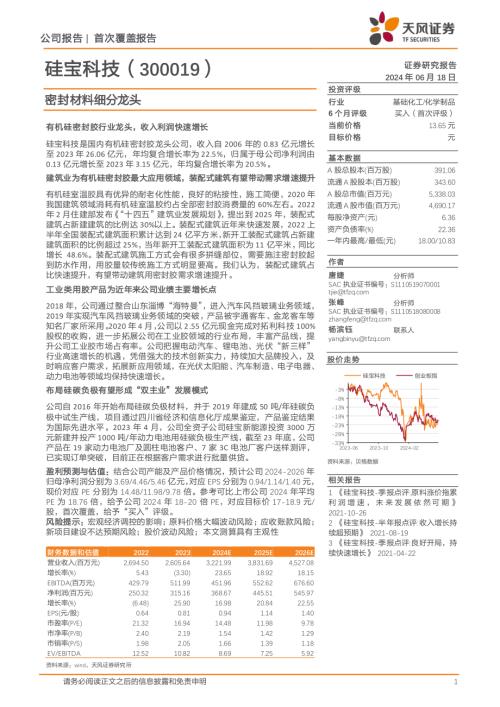 硅宝科技-公司研究报告-密封材料细分龙头-240618（27页）