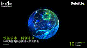 德勤:2022海淀高科技高成长项目报告(33页)