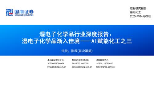 湿电子化学品行业深度报告:AI赋能化工之三湿电子化学品渐入佳境-240408(61页)