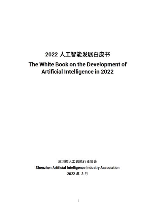 深圳市人工智能行业协会：2022年人工智能发展白皮书（70页）