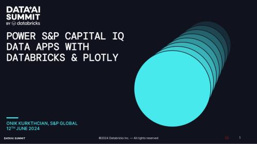 使用 DATABRICKS 和 PLOTLY 为 S&P CAPITAL IQ 数据应用提供支持
