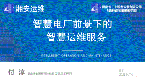 5-湖南安装-付淳-智慧电厂前景下的智能运维服务