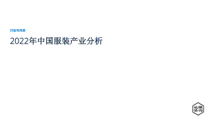远瞩咨询：2022年中国服装产业分析报告（45页）