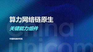 中国联通研究院：算力网络链原生关键能力组件(2022)（16页）