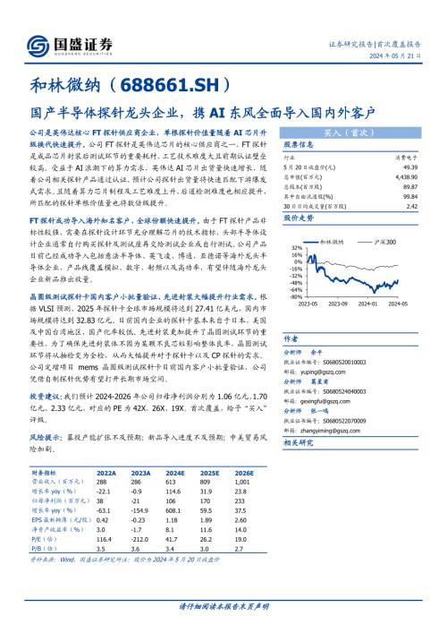 和林微纳-公司研究报告-国产半导体探针龙头企业携AI东风全面导入国内外客户-240521（20页）