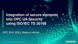 利用ISO&IEC TS 30168集成安全元件到OPC UA安全