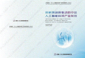 中国新一代人工智能发展战略研究院：深科技创新驱动的中国人工智能科技产业发展（2022）（47页）