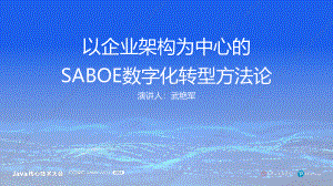 武艳军 以企业架构为中心的SABOE数字化转型方法论-分享